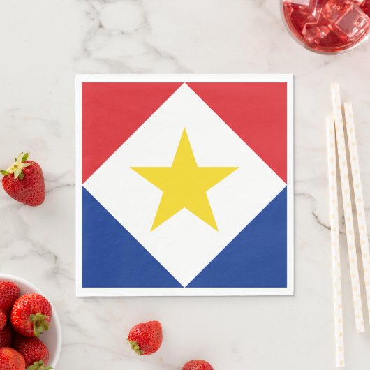 Serviette En Papier Drapeau Saba (En situation)