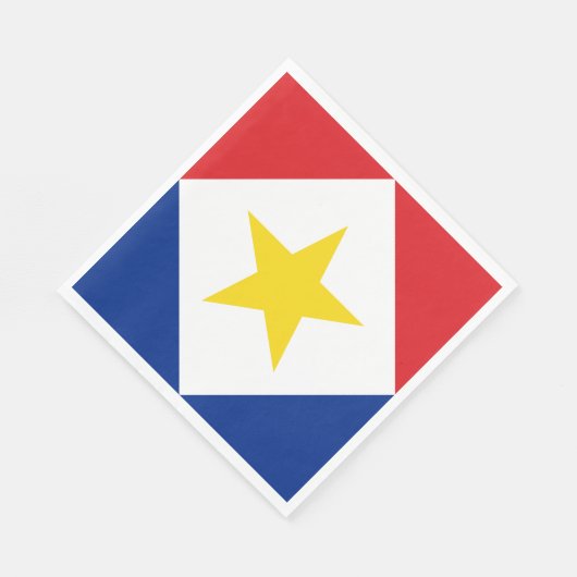 Serviette En Papier Drapeau Saba (Coin)