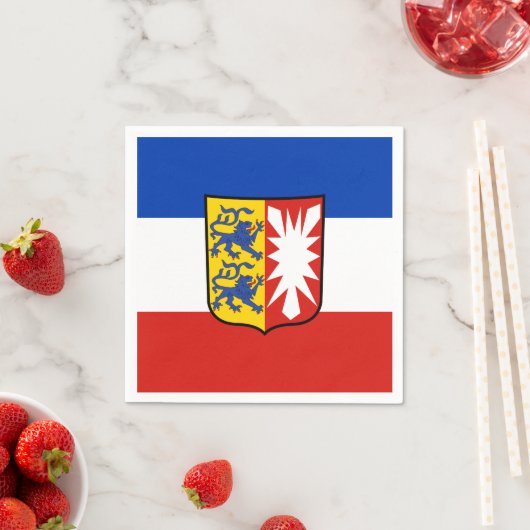 Serviette En Papier Drapeau Schleswig-Holstein Papier Napkins (En situation)