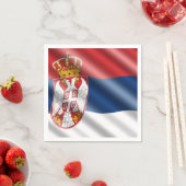 Serviette En Papier Drapeau serbe (En situation)