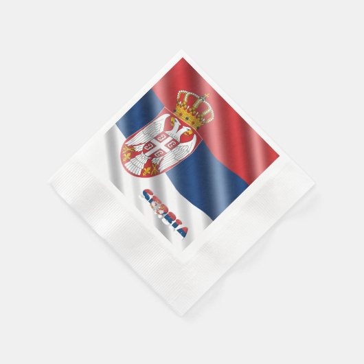 Serviette En Papier Drapeau serbe (Coin)