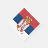 Serviette En Papier Drapeau serbe et mode de fête serbe / sports (Coin)
