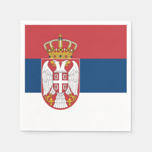 Serviette En Papier Drapeau Serbie