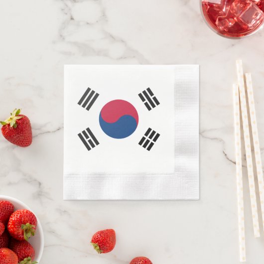Serviette En Papier drapeau sud-coréen (En situation)