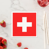 Serviette En Papier Drapeau Suisse (En situation)