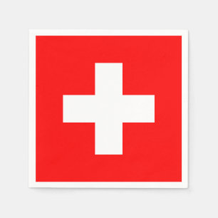 Serviette En Papier Drapeau Suisse