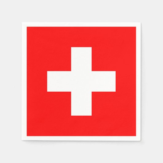 Serviette En Papier Drapeau Suisse (Devant)