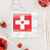 Serviette En Papier Drapeau suisse (En situation)