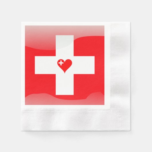 Serviette En Papier Drapeau suisse (Devant)