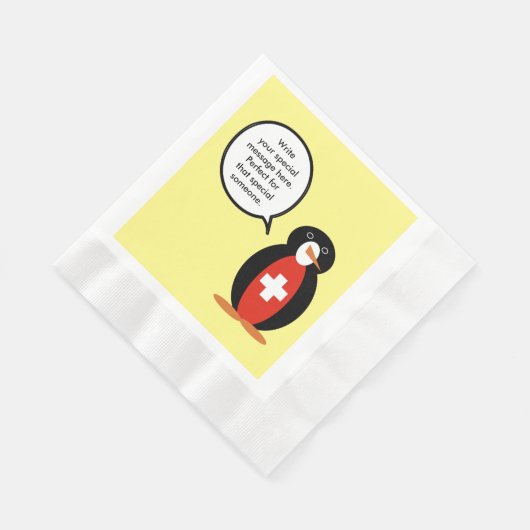 Serviette En Papier Drapeau suisse Parlant M. Penguin (Coin)