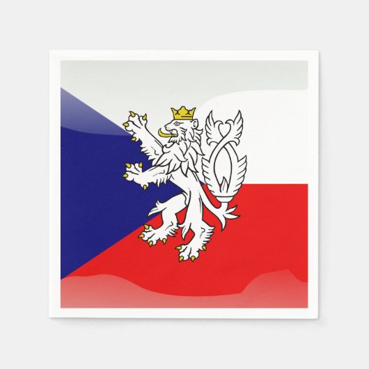 Serviette En Papier Drapeau tchèque brillant (Devant)
