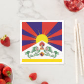 Serviette En Papier Drapeau Tibet & Lions de Neige, mantra - L'Himalay (En situation)