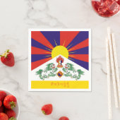 Serviette En Papier Drapeau Tibet & Lions de Neige, mantra - L'Himalay (En situation)