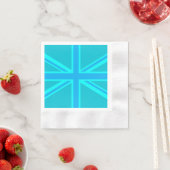 Serviette En Papier Drapeau Turquoise Union Jack britannique (En situation)