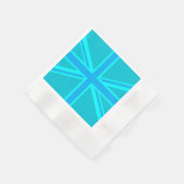 Serviette En Papier Drapeau Turquoise Union Jack britannique (Coin)