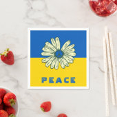 Serviette En Papier Drapeau ukrainien Bleu Jaune Tournesol de Paix (En situation)