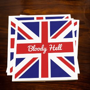 Serviette En Papier Drapeau Union Jack avec Carré de devis amusant