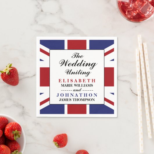 Serviette En Papier Drapeau Union Jack Mariage britannique (En situation)