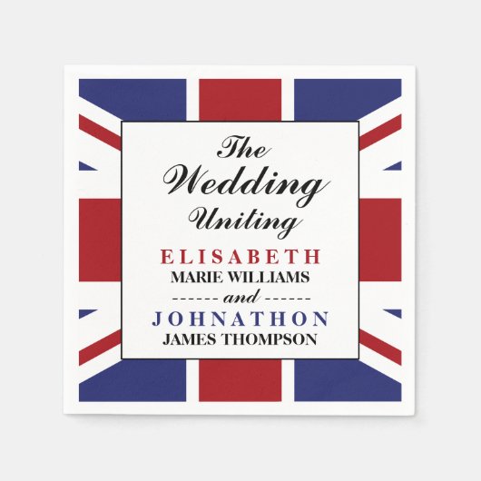Serviette En Papier Drapeau Union Jack Mariage britannique (Devant)