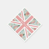 Serviette En Papier Drapeau Union Jack Rose (Coin)