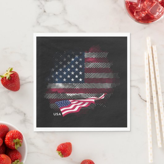 Serviette En Papier Drapeau USA (En situation)