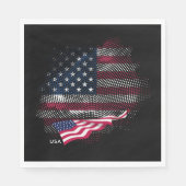 Serviette En Papier Drapeau USA (Devant)