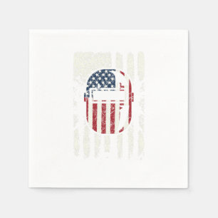 Serviette En Papier Drapeau USA - Casque de soudure américain patrioti