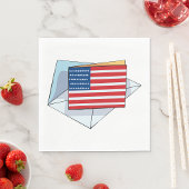 Serviette En Papier Drapeau USA Sur Carte