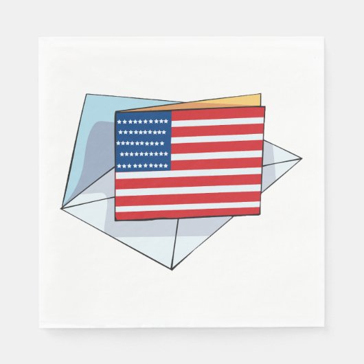 Serviette En Papier Drapeau USA Sur Carte (Devant)