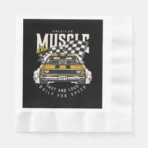 Serviette En Papier Drapeau vintage American Muscle Car Racing