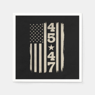 Serviette En Papier Drapeau vintage USA 45 47 Trump 47e président