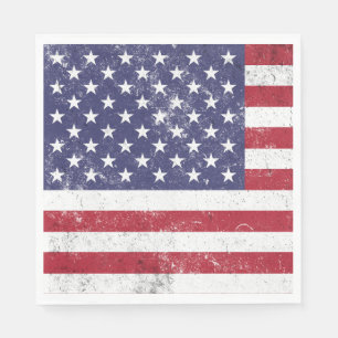 Serviette En Papier Drapeau vintage USA Patriotique Américain Rouge Bl