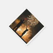 Serviette En Papier Drapeaux 4 juillet et feux d'artifice (Coin)