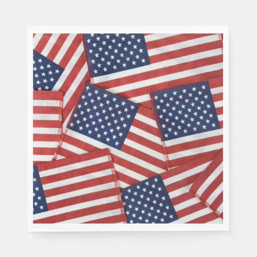 Serviette En Papier Drapeaux américains 4 juillet (Devant)