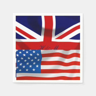 Serviette En Papier Drapeaux américains et britanniques, Mariage royal