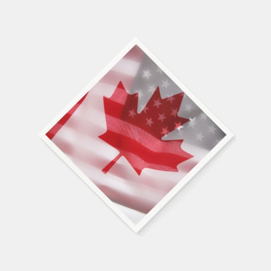 Serviette En Papier Drapeaux américains et canadiens (Coin)