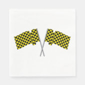 Serviette En Papier Drapeaux De Course Jaune Et Noir (Devant)