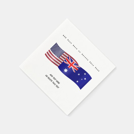 Serviette En Papier Drapeaux des États-Unis et de l'Australie Ajouter (Coin)