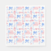 Serviette En Papier Drapeaux et arcs patriotiques 4 juillet aquarelle (Devant)