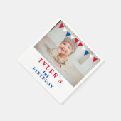 Serviette En Papier Drapeaux mignons 1er anniversaire Photo Anniversai (Coin)