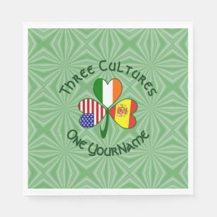 Serviette En Papier Drapeaux Shamrock Espagne Irlande États-Unis