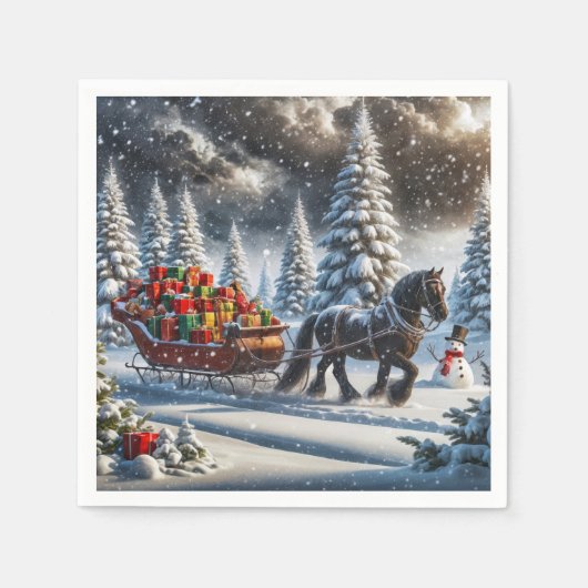 Serviette En Papier Draps de Noël Remplis à l'ancienne (Devant)
