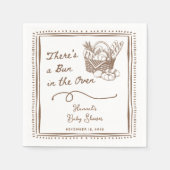 Serviette En Papier Drawn Brown Bun in the Oven Baby Shower Party (Devant)