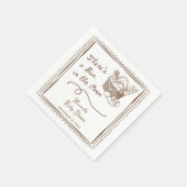 Serviette En Papier Drawn Brown Bun in the Oven Baby Shower Party (Coin)