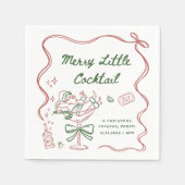 Serviette En Papier Drawn Merry Little Cocktail Christmas Party (Devant)