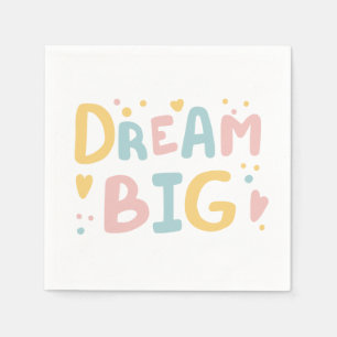 Serviette En Papier Dream Big Pastel Hearts