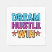 Serviette En Papier DREAM HUSTLE WIN Motivation Papier Napkin (Devant)