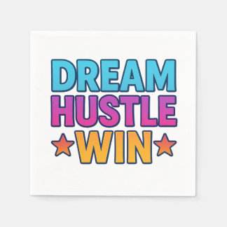 Serviette En Papier DREAM HUSTLE WIN Motivation Papier Napkin