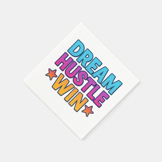 Serviette En Papier DREAM HUSTLE WIN Motivation Papier Napkin (Coin)