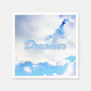 Serviette En Papier Dreamer Puffy nuages blancs et ciel bleu